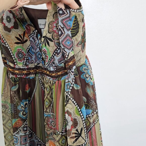 Vintage Y2K Breakin Loose Babydoll Dress Womens 9 10 Flowy Boho Festival Floral - Picture 12 of 14